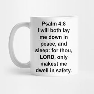 Psalm 4:8  King James Version (KJV) Bible Verse Typography Mug